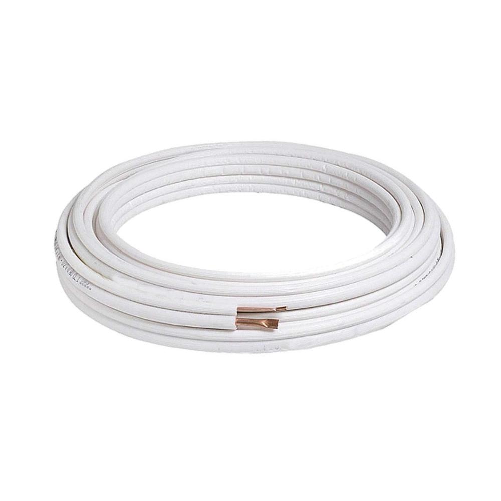Tub dublu de cupru izolat pentru aer condiționat 1/4"-3/8" - Rolă de 20 metri cu referința PEDOBLAM1/4X3/8(20M) de la marca TUBERIA COBRE