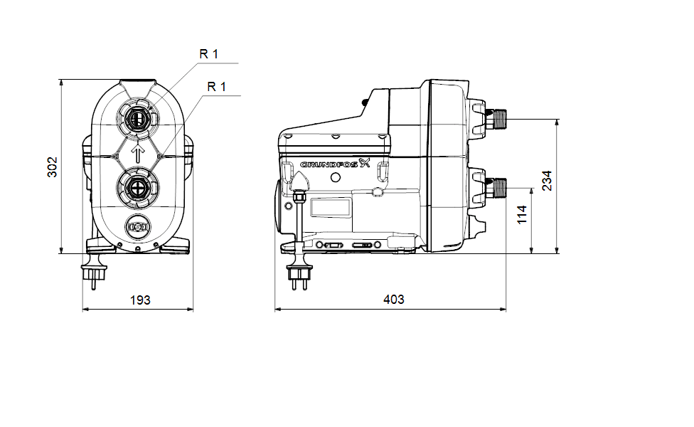 Self-Priming Pressure Booster SCALA2 3-45 (New Model) with reference 93013252 from the brand GRUNDFOS