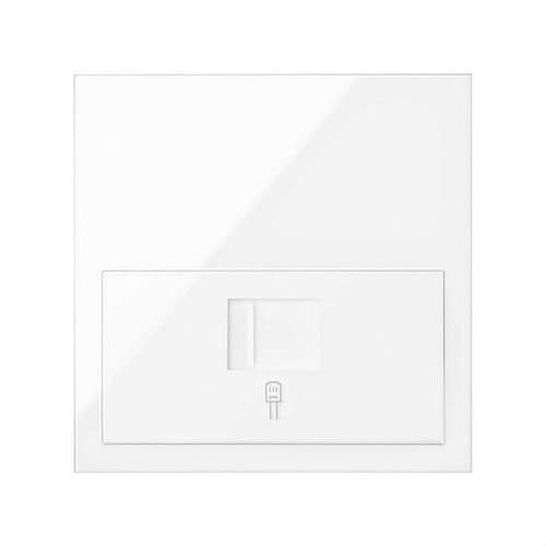 Kit frontal pentru 1 element cu 1 conector informatic RJ45 6 UTP cu adaptor alb strălucitor Simon 100 cu referința 10020106-130 de la marca SIMON
