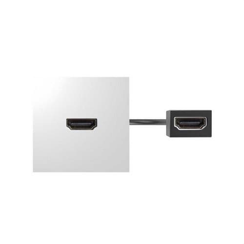 Conector HDMI Tip "A" femelă-femelă cu cablu flexibil și placă încorporată alb Simon 400 cu referința 40001194-030 de la marca SIMON