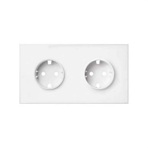 Kit frontal pentru 2 elemente cu 2 prize schuko alb mat Simon 100 cu referința 10020202-230 de la marca SIMON