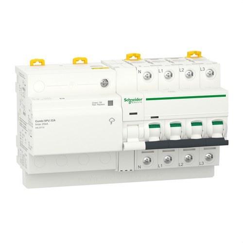 Întrerupător automat cu protecție combinată împotriva supratensiunilor Acti9 Combi SPU 3P + N 32 A cu referința A9L20732 de la marca SCHNEIDER ELECTRIC