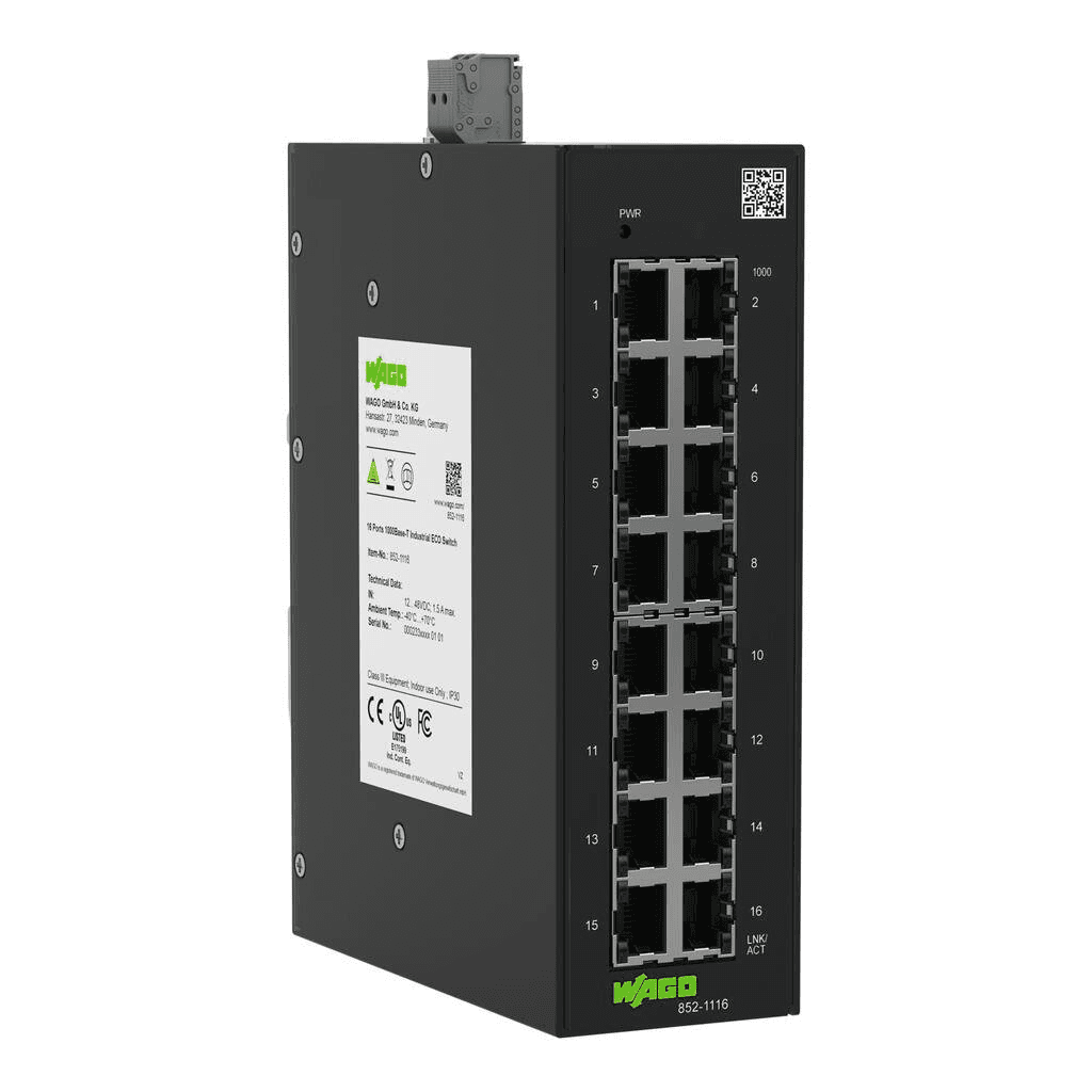 Switch Industrial-ECO cu 16 porturi cu referința 852-1116 de la marca WAGO