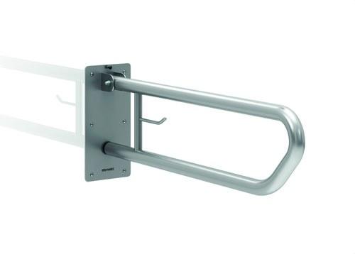 Bară de sprijin rabatabilă 600mm cu suport hârtie inox satinat cu referința GW11 08 04 01 de la marca GENWEC