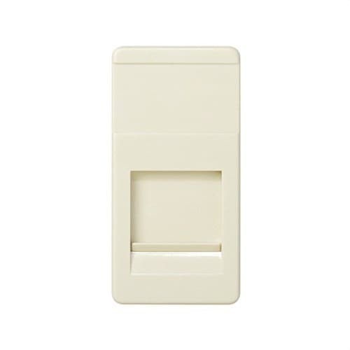 Placă de voce și date plată de jumătate de element cu apărătoare pentru 1 conector RJ45 AMP® fildeș Simon 27 Play cu referința 27087-31 de la marca SIMON