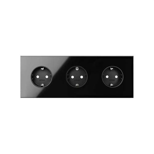 Set frontal pentru 3 elemente cu 3 prize schuko alb mat Simon 100 cu referința 10020302-138 de la marca SIMON