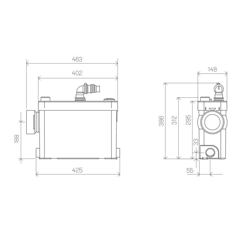 Tocator sanitar SFA SANIPACK pentru toalete și băi suspendate cu referința 0101422 de la marca SFA SANITRIT