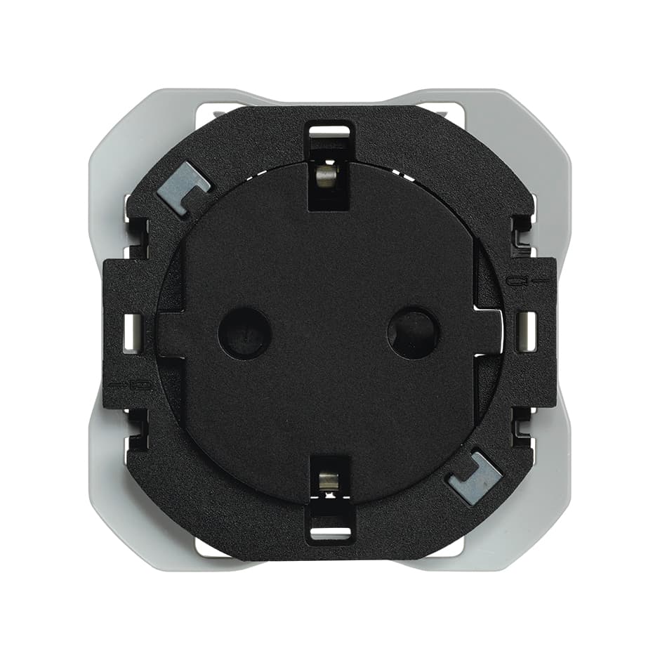 Schuko Socket Outlet Clean 16A 250V~ with Screw Terminal System Matte Black Simon 270 with reference 20000434-098 from the brand SIMON