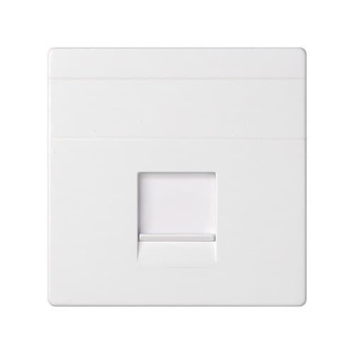 Placă de voce și date plată cu capac de protecție pentru 1 conector RJ45 AMP® alb Simon 82 cu referința 82005-30 de la marca SIMON