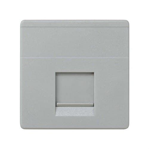 Placă de voce și date plană cu apărătoare pentru 1 conector RJ45 AMP gri Simon 27 Play cu referința 27087-37 de la marca SIMON