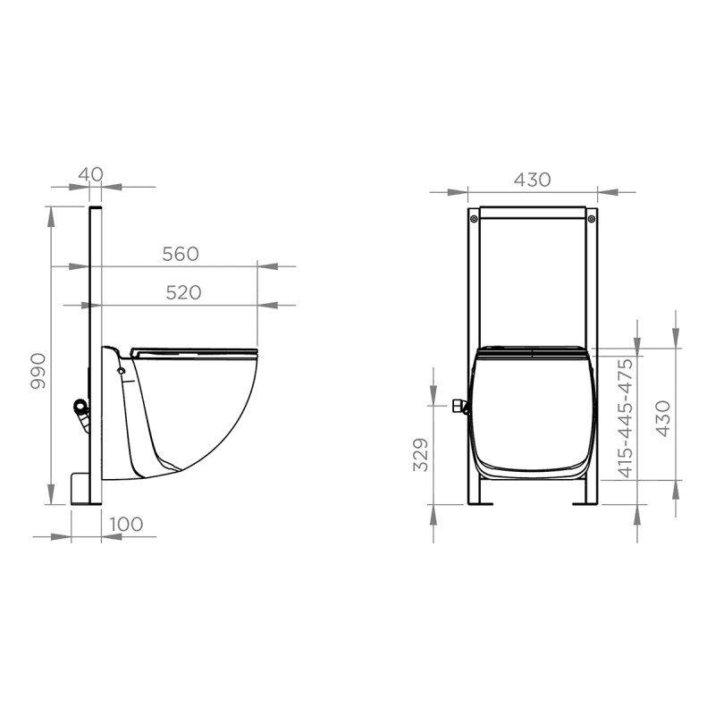 Cadru cu toaletă cu tocător SFA Sanicompact Comfort+ cu referința C72LVCPLUS de la marca SFA SANITRIT