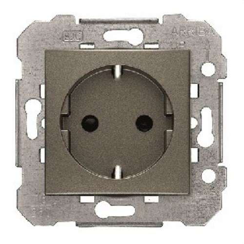 Schuko socket outlet with earth connection lava grey Viva with reference 23524-GL from the brand BJC