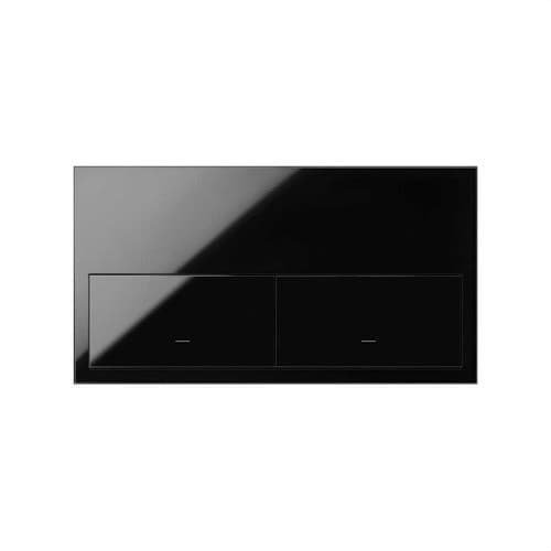 Kit frontal orizontal pentru 2 elemente cu 2 taste negru lucios Simon 100 cu referința 10020201-138 de la marca SIMON