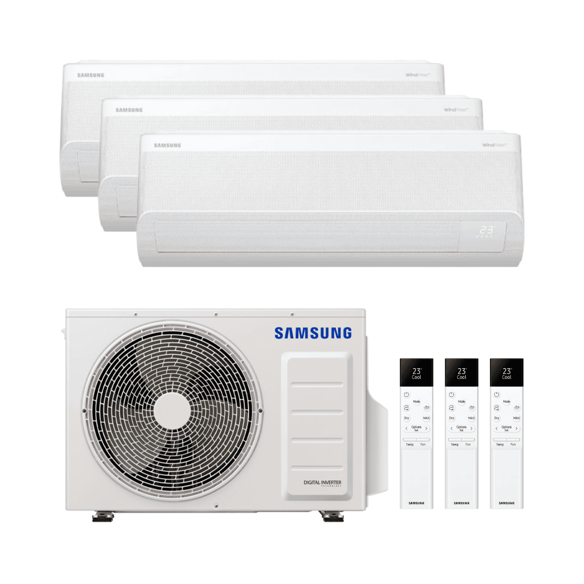 Aparat de aer condiționat 3x1 cu wifi Samsung WindFree Comfort S2 AJ080TXJ4KG/EU 2,5 kW (2) + 5,0 kW de la marca SAMSUNG