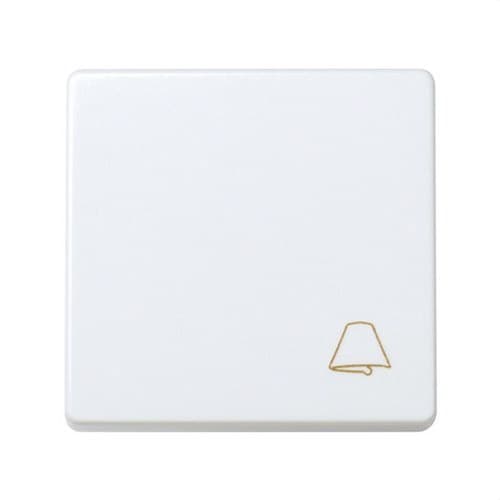 Buton cu gravură clopoțel și sistem de conectare rapidă alb Simon 27 Play cu referința 27150-65 de la marca SIMON