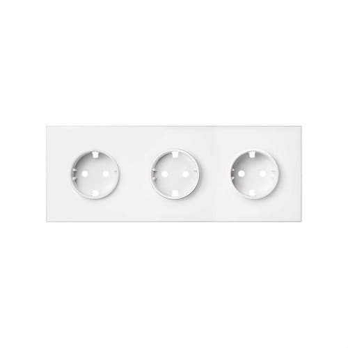 Kit frontal pentru 3 elemente cu 3 prize schuko negru lucios Simon 100 cu referința 10020302-230 de la marca SIMON
