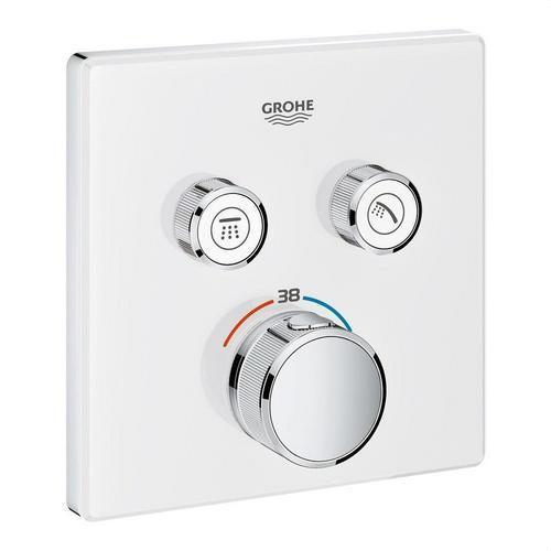 Termostat încastrat cu 2 robinete Grohtherm SmartControl - Crom/Alb Lunar cu referința 29156LS0 de la marca GROHE