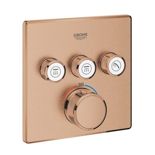 Termostat încastrat cu 3 robinete Grohtherm SmartControl - Apus cald periat cu referința 29126DL0 de la marca GROHE