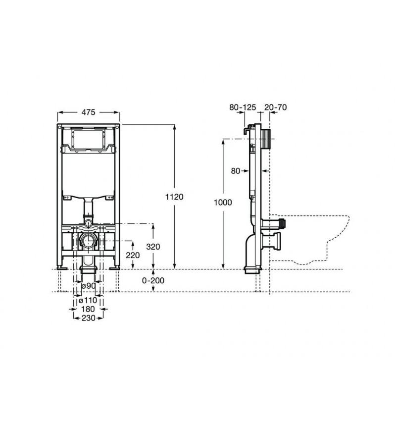 Cadru cu rezervor dublu pentru vas WC suspendat Roca WC One cu referința A890070020 de la marca ROCA