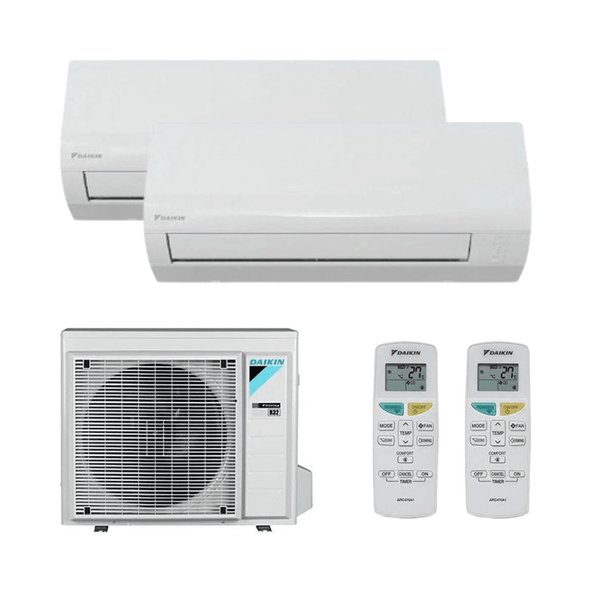 Aer condiționat cu wifi 2x1 Daikin Sensira 2,5 kW 9000 BTU cu referința KITDAISENSIRA2X125+25 de la marca DAIKIN
