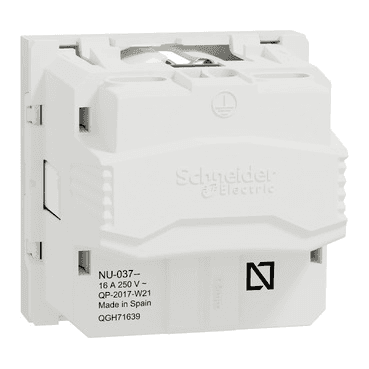Priză schuko alb polar New Unica cu referința NU303718 de la marca SCHNEIDER ELECTRIC