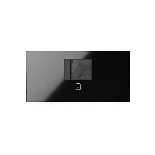 Capac de voce și date cu protecție pentru 1 conector RJ45 negru lucios Simon 100 cu referința 10000005-138 de la marca SIMON