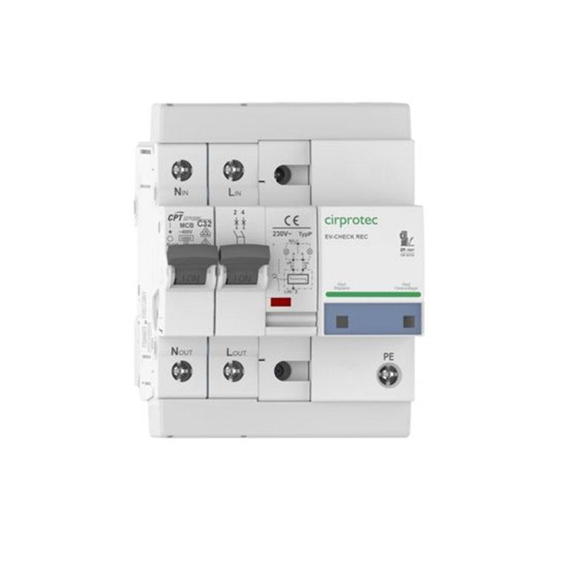 Protector împotriva supratensiunilor tranzitorii și permanente cu resetare automată EV-CHECK REC 2P 40A cu referința 77706275 de la marca CIRPROTEC