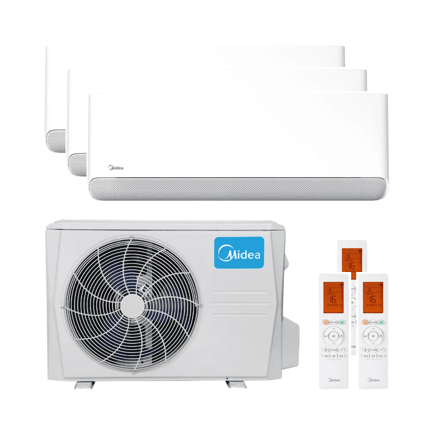 Aparat de aer condiționat 3 în 1 cu WiFi Midea Breezeless E 3,5 kW 12000 BTU cu referința BREEZELESS12+12+12 de la marca MIDEA