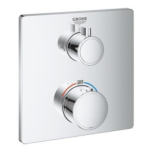 Termostat de duș pentru 2 ieșiri cu închidere și inversor integrat Grohtherm - Crom cu referința 24079000 de la marca GROHE