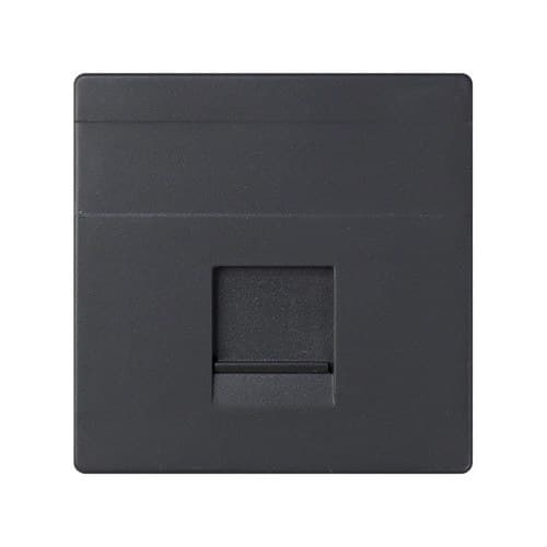 Placă de voce și date plată cu capac de protecție pentru 1 conector RJ45 AMP® grafit Simon 82 cu referința 82005-38 de la marca SIMON