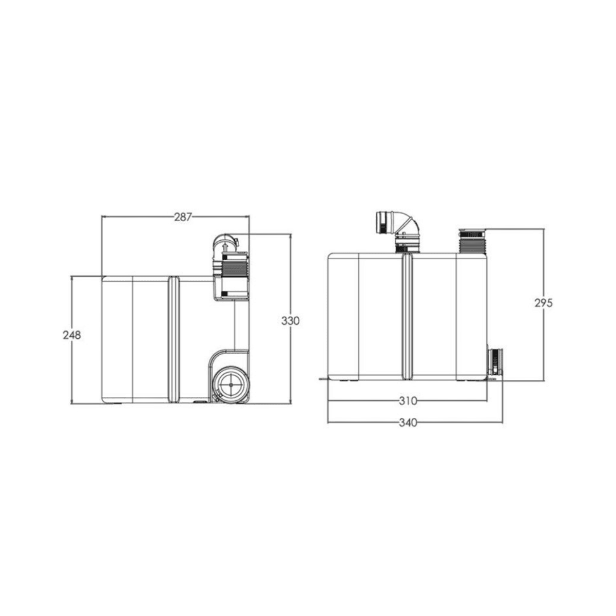 Pompă de evacuare SFA Saniswift Pro pentru utilizare intensivă în spălătorii cu referința SANISWIFTPRO de la marca SFA SANITRIT