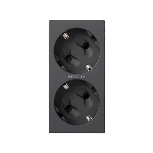Priză dublă schuko cu dispozitiv de siguranță, led și conectare 1Click® gri Simon 500 Cima cu referința 50010432-038 de la marca SIMON