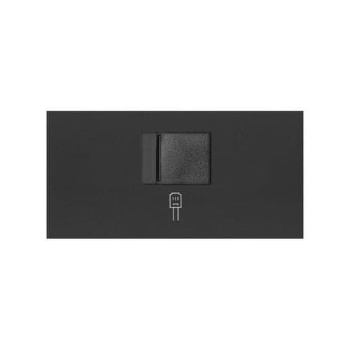 Placă de voce și date cu protecție pentru 1 conector RJ45 negru mat Simon 100 cu referința 10000005-238 de la marca SIMON