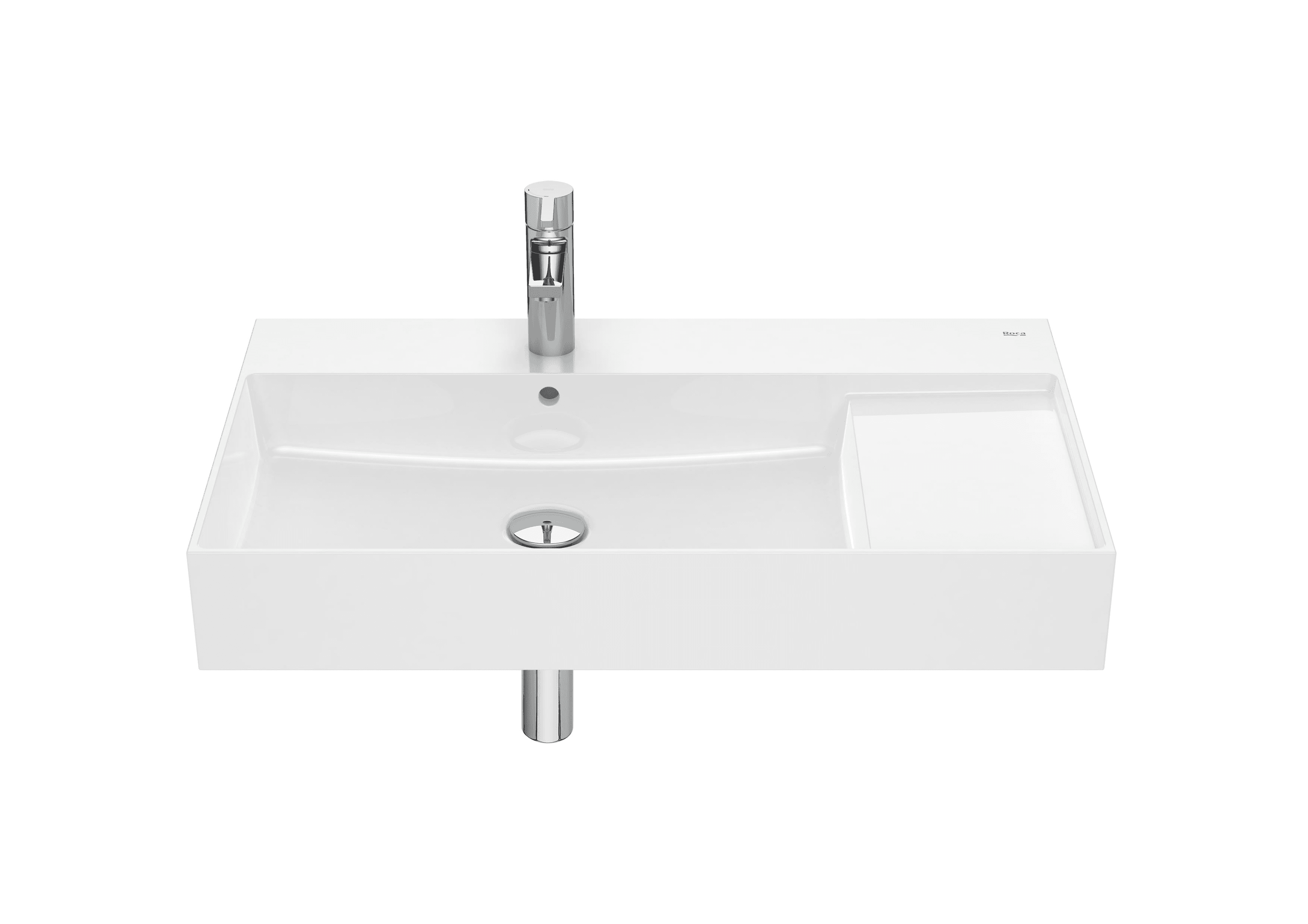 Lavabo mural asimetric din Fineceramic® Roca Inspira 800x490mm cu referința A32752B000 de la marca ROCA