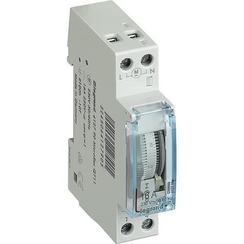 "Intrerupător orar programabil analogic sferă verticală zilnic cu rezervă de funcționare" cu referința 412790 de la marca LEGRAND