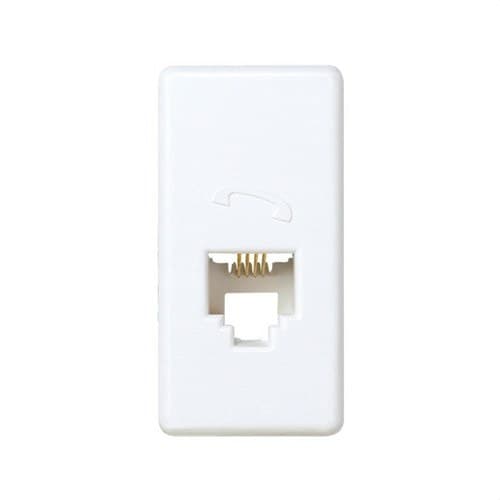 Priză telefonică de jumătate de element cu 4 contacte RJ11 alb Simon 27 Play cu referința 27480-34 de la marca SIMON