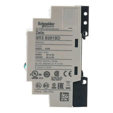 Releu programabil modular Zelio Logic 26 intrări/ieșiri cu referința SR3B261BD de la marca SCHNEIDER ELECTRIC