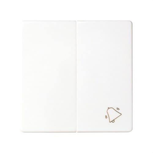 Buton dublu pentru grup de 1 comutator și 1 buton cu gravură clopot alb Simon 82 cu referința 82027-30 de la marca SIMON