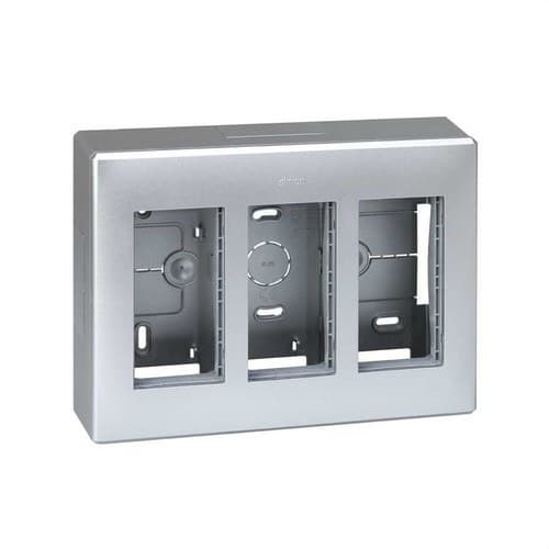 Cutie de perete de suprafață pentru 3 elemente duble aluminiu Simon 500 Cima cu referința 51000003-033 de la marca SIMON