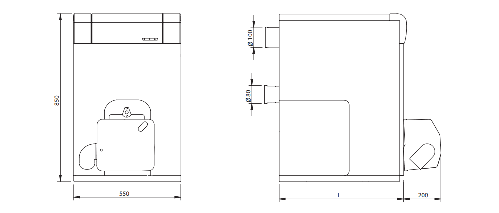 Cazan de condensare pe motorină Domusa JAKA 20 HFD CONDENS de 19 kW cu referința TJAK000071 de la marca DOMUSA