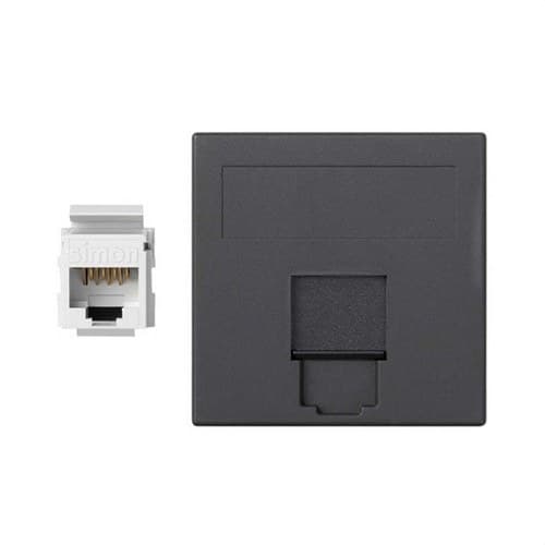 Placă de voce și date plană cu protecție praf, 1 element, 1 RJ45 categorie 6 UTP grafit Simon 500 Cima cu referința 50002085-038 de la marca SIMON