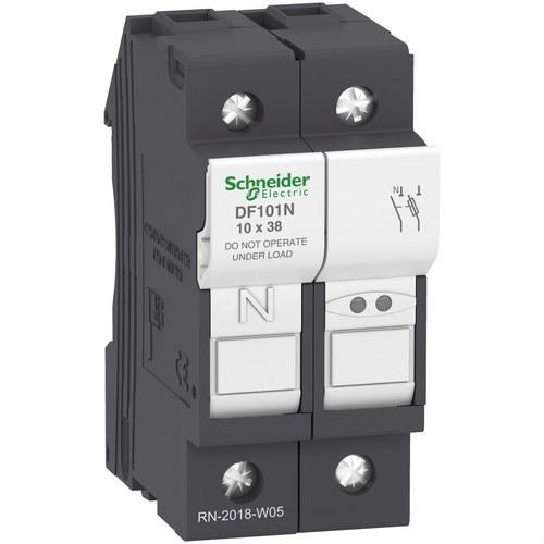 Tesys DF Fuse Holder 1P+N 32A 690VAC Fuse Size 10x38mm with reference DF101N from the brand SCHNEIDER ELECTRIC