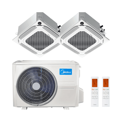 Aparat de aer condiționat casetă 2x1 Midea Breezeless 360º 2,0 kW 7000 BTU cu referința MCA4U-07NX(2)M2O-14N8 de la marca MIDEA