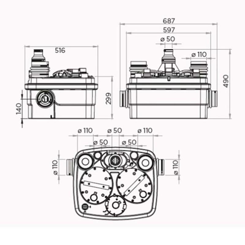 Stație de pompare generală SFA SANICUBIC 2 Classic cu referința 040000002 de la marca SFA SANITRIT