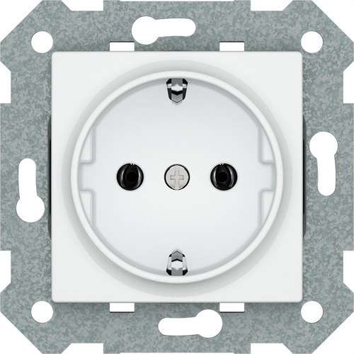 Schuko Socket Base with Earth Connection Silver Moon Viva with reference 23526-1 from the brand BJC