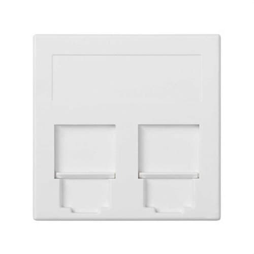Placă de voce și date plată cu apărătoare 1 element pentru 2 RJ45 compatibilitate alți producători alb Simon 500 Cima cu referința 50000089-030 de la marca SIMON