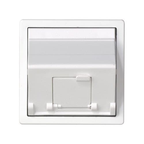 Placă de voce și date înclinată cu protecție pentru praf pentru 1 conector RJ45 alb Simon 82 cu referința 82578-30 de la marca SIMON