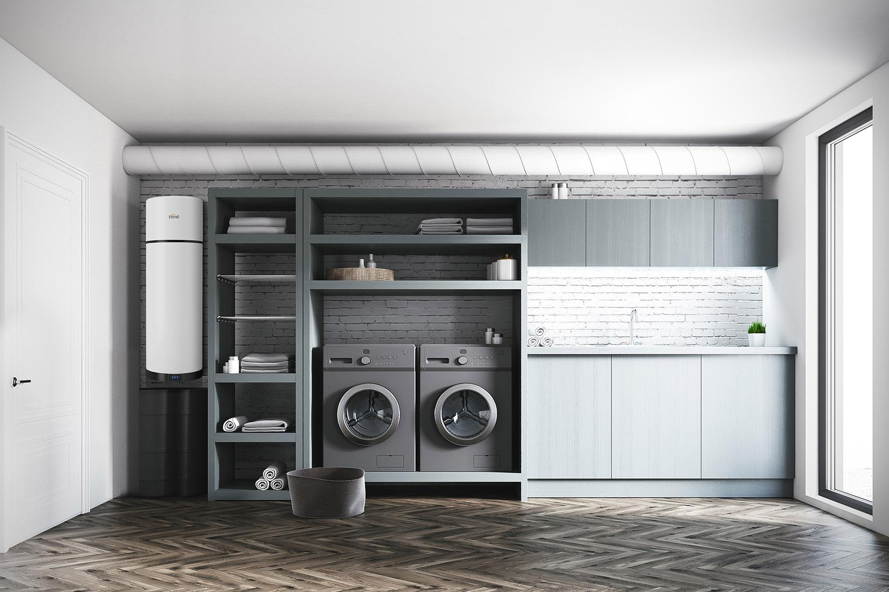 Pompă de căldură pentru ACS cu wifi Ferroli EGEA TECH LT 90 litri cu referința GAA0P8KA de la marca FERROLI